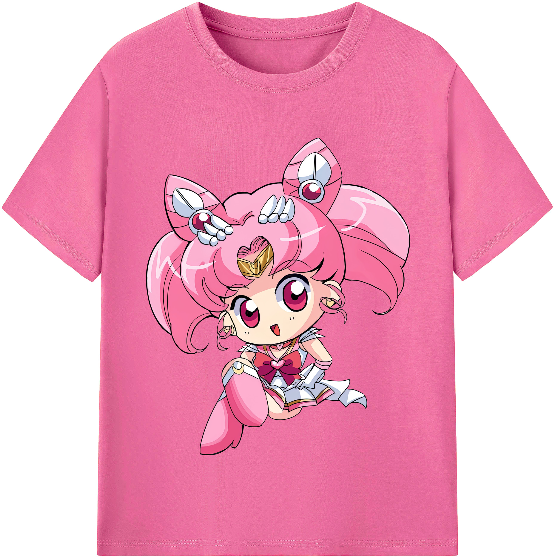 （画像用） 美少女戦士セーラームーン ちびうさ Sailor Moon Chibiusa Tsukino Usagi Small Lady Serenity レディースカジュアルプリントTシャツ（綿100％）